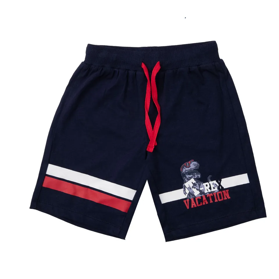 Bermuda jersey bimbo blu stampato tasca elastico