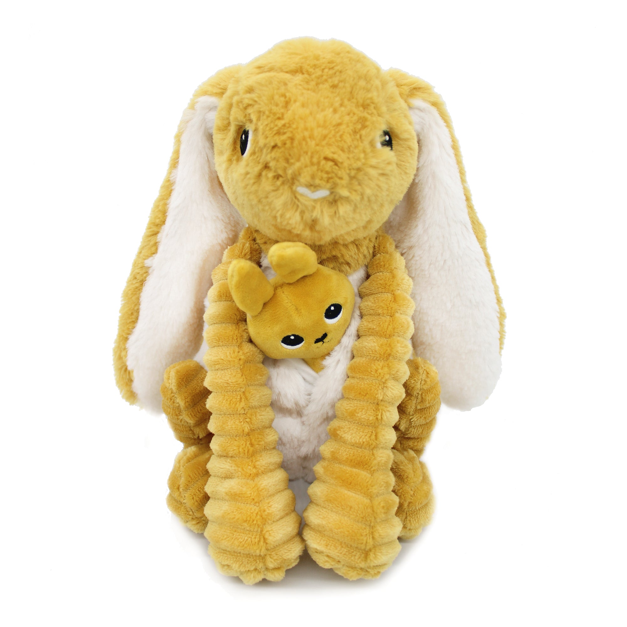 Les Déglingos Ptipotos Toudou peluche coniglio giallo mamma e bebè