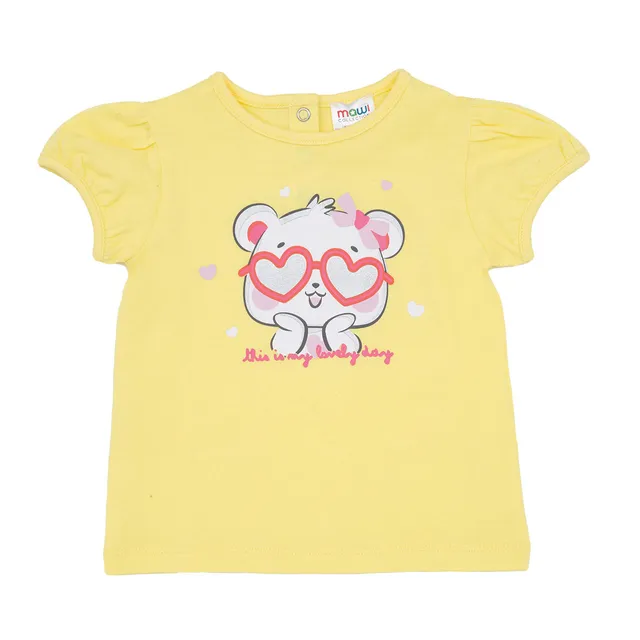 Toys Center Baby T-shirt bimba manica corta gialla jersey