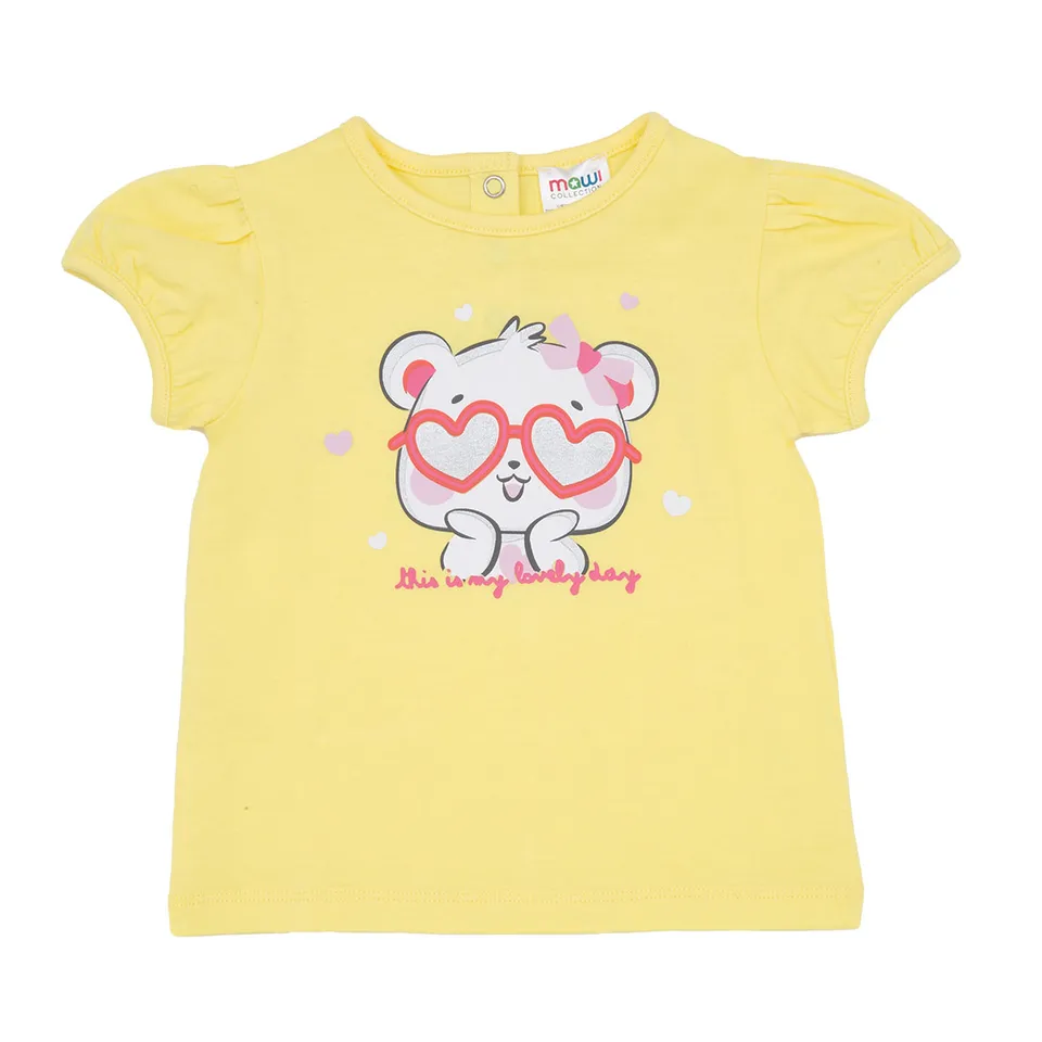 Toys Center Baby T-shirt bimba manica corta gialla jersey