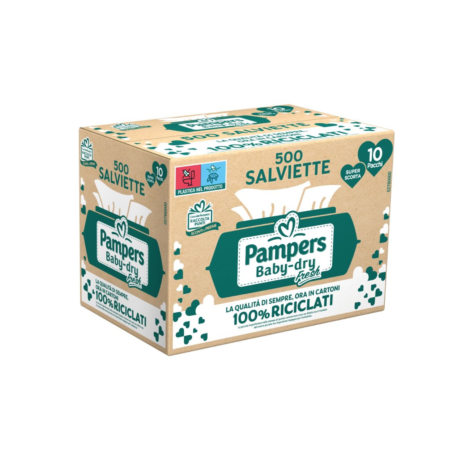 Pampers Baby Dry Salviettine 500 pz pH Neutro