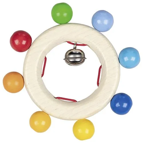 The Dida Anilla Sonaglio Anello Legno 8 Perle Arcobaleno