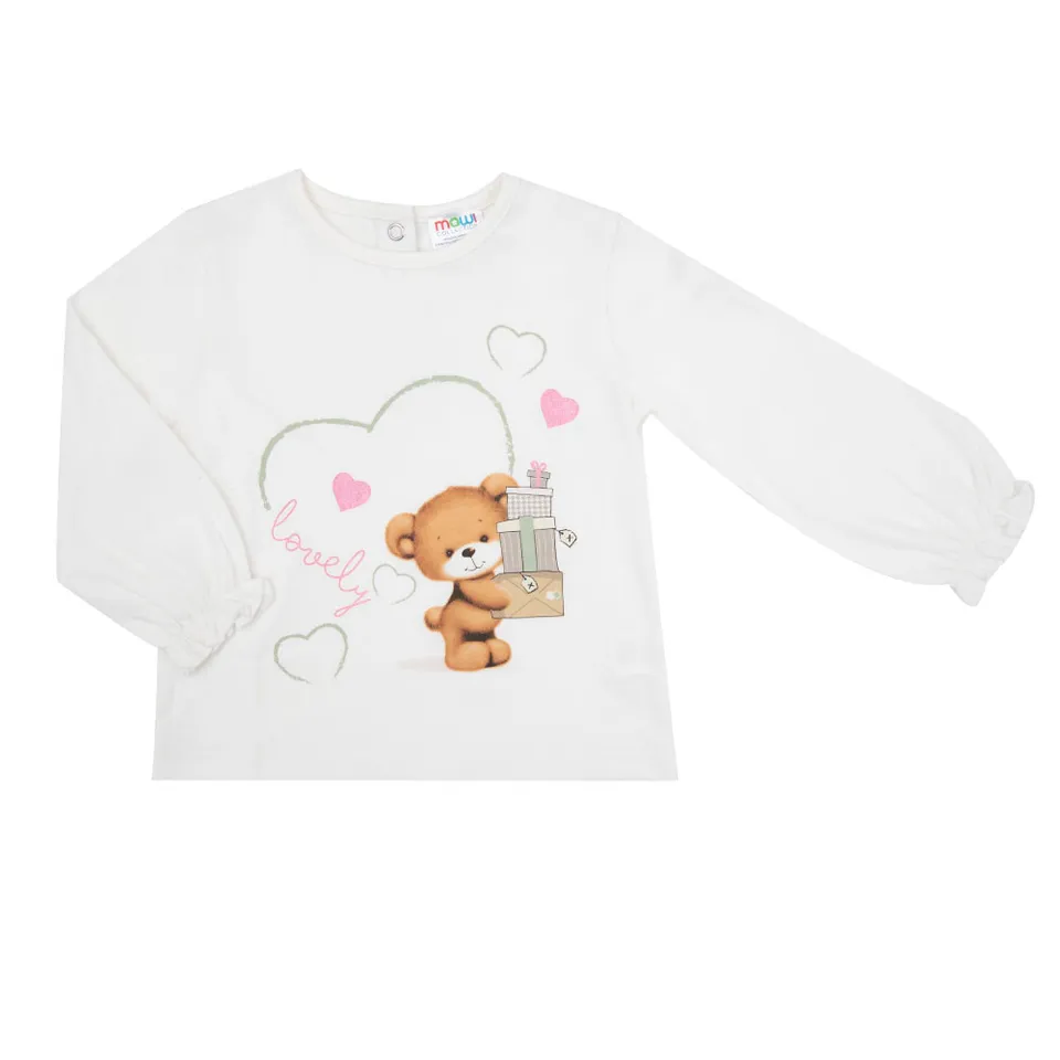 Toys Center Baby Maglia Bimba Manica Lunga Orsetto Panna