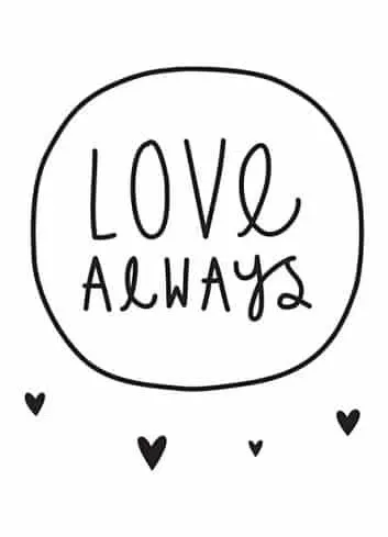 Love Always Vinile Decorativo Cameretta Scritta Nera