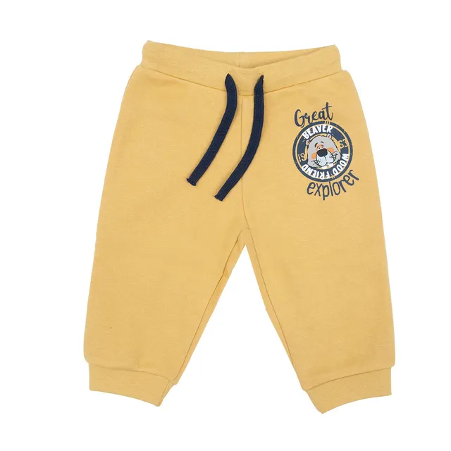 Toys Center Baby pantalone felpato bimbo giallo tasca