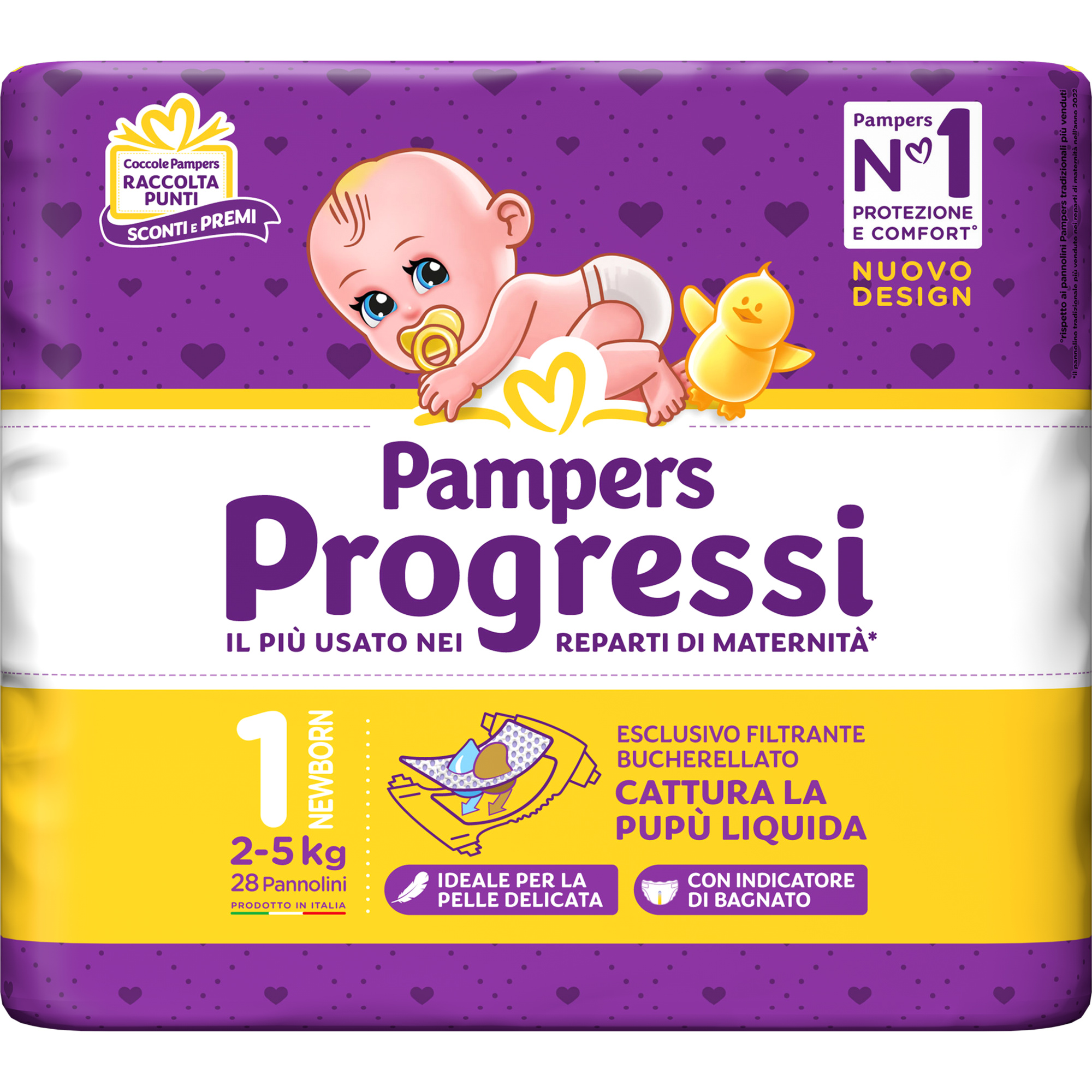 Pampers Progressi pannolini taglia 1 28 pz 2-5 kg