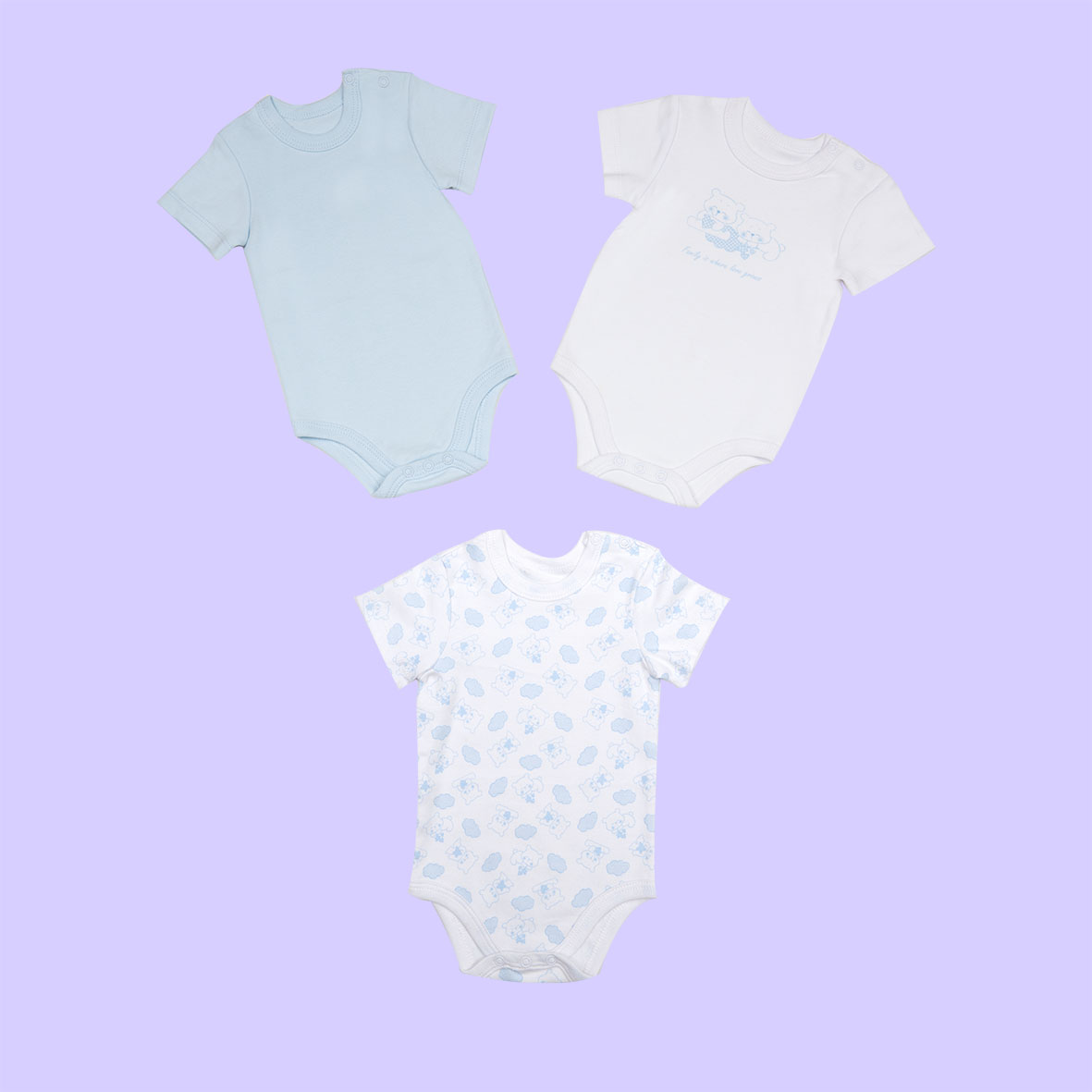 Mawi Body Caldo Cotone Orso 3 Pezzi Azzurro