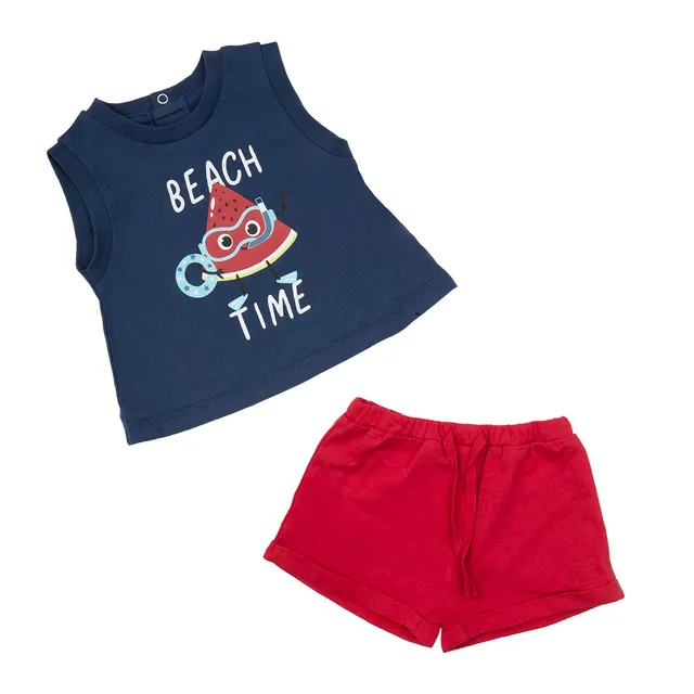 Toys Center Baby set canotta e shorts bimbo blu/rosso