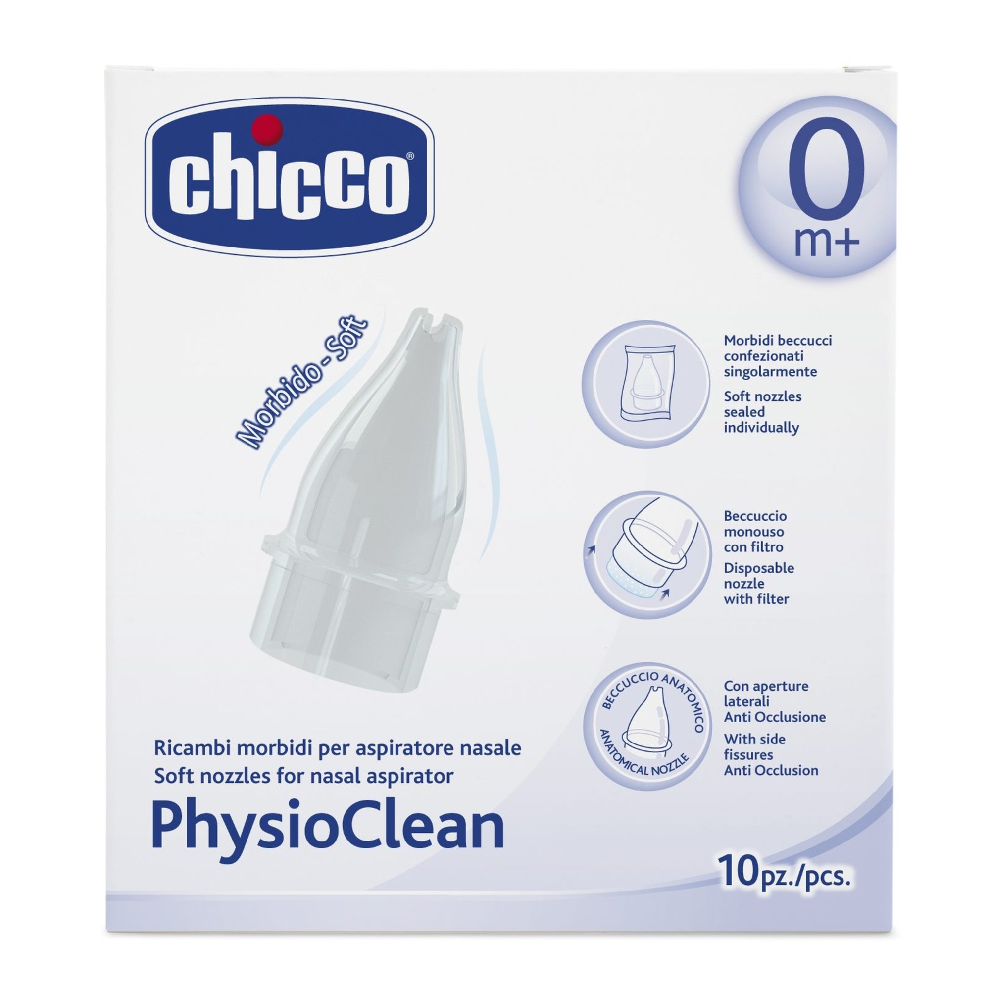 Chicco Physioclean Beccucci Aspiratore Nasale 10 Pezzi Morbidi