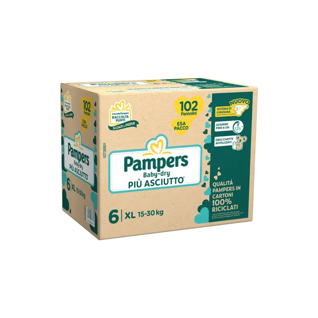 Pampers Baby-Dry Esa taglia 6 pannolini 102 pz 15-30 kg assorbenti