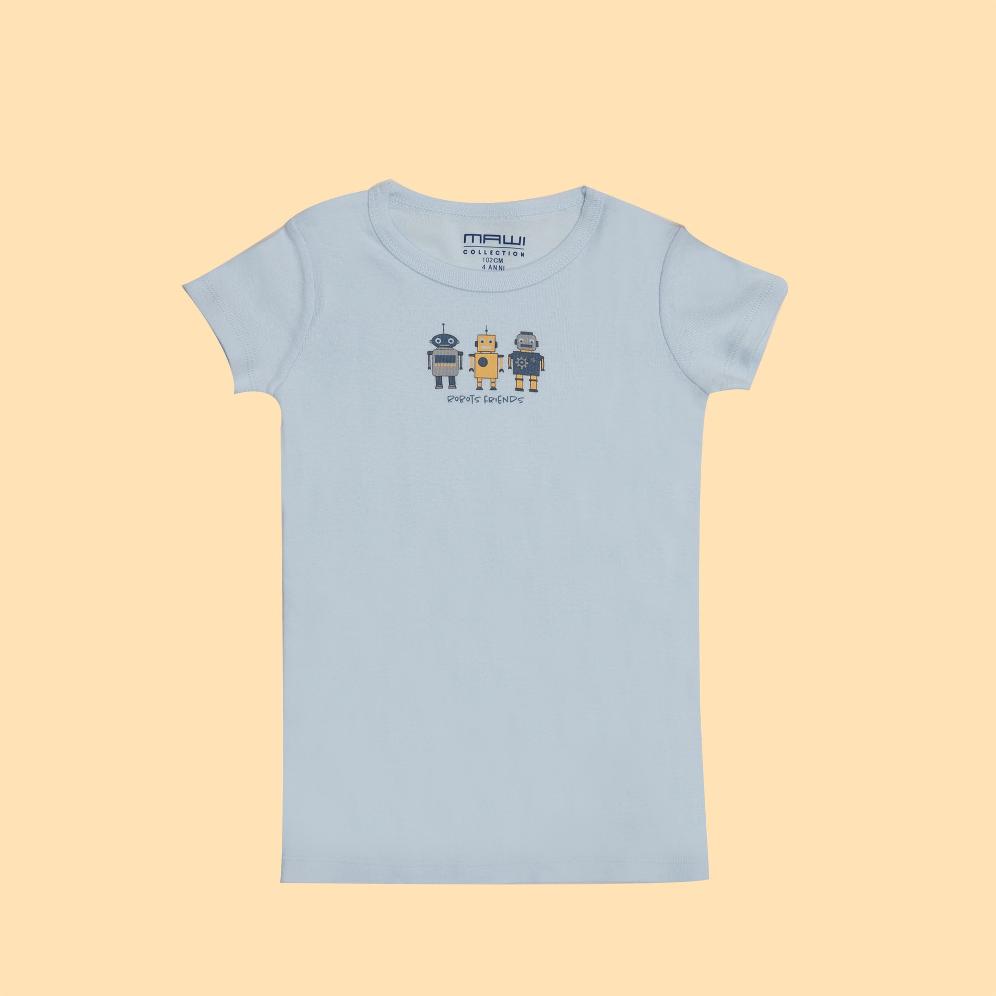 Mawi T-Shirt Costina Bimbo Robot Pack 2 Pezzi Cotone