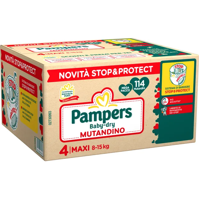 Pampers Baby-Dry mutandina maxi 114 pz assorbenti