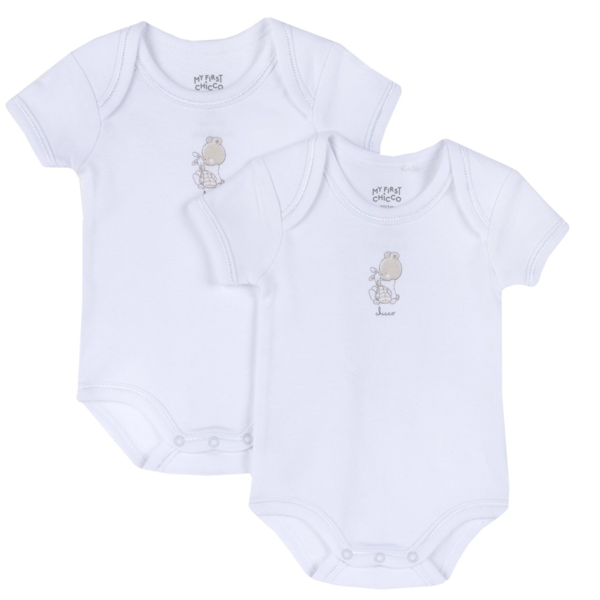 Chicco Set 2 Body Manica Corta Cotone Neonato