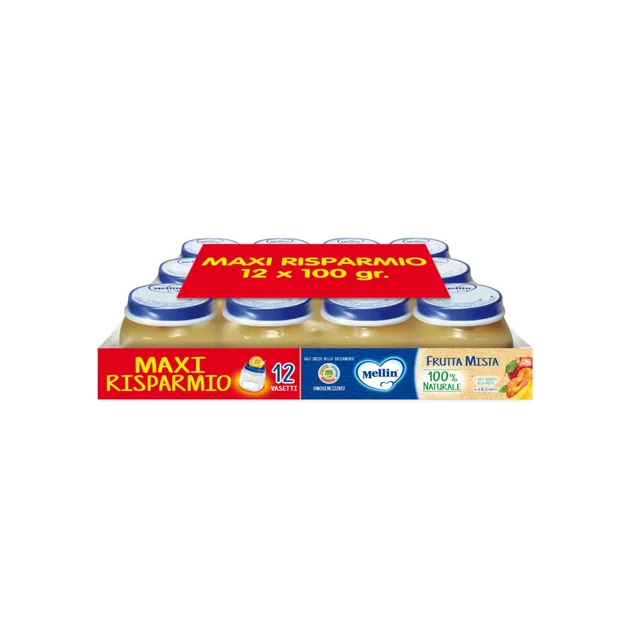 Mellin Omogeneizzato Frutta Mista 12x100 g con vitamina C