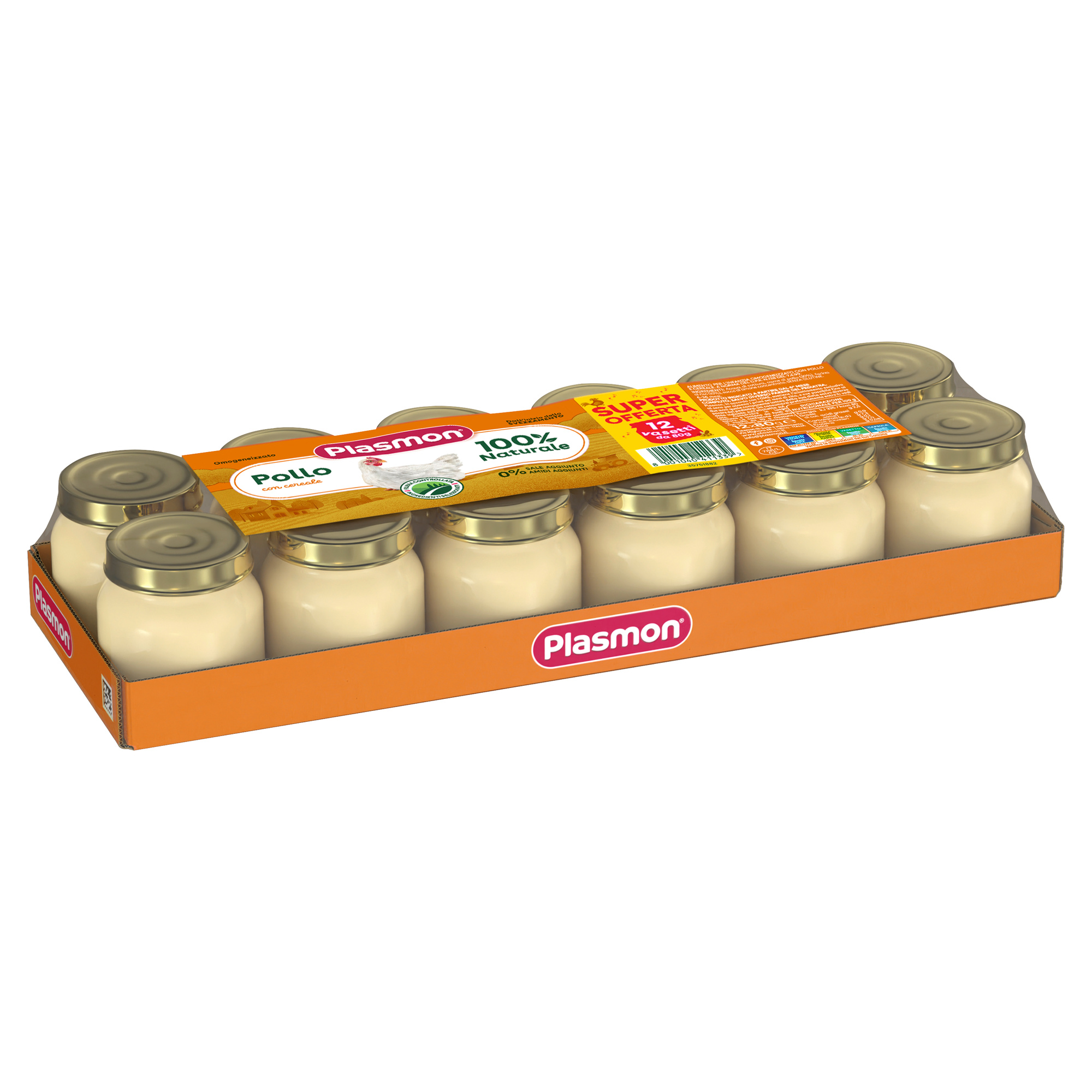 Plasmon omogeneizzato pollo cereali 12x80g senza glutine