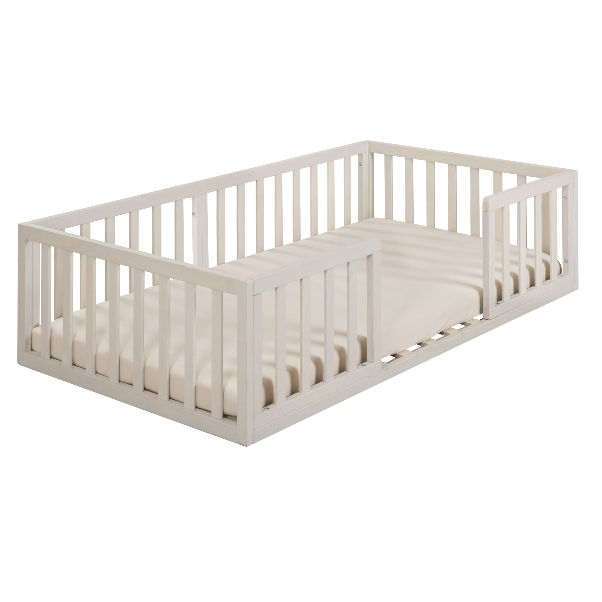 Roba Montessori 70x140 lettino terra sbiancato