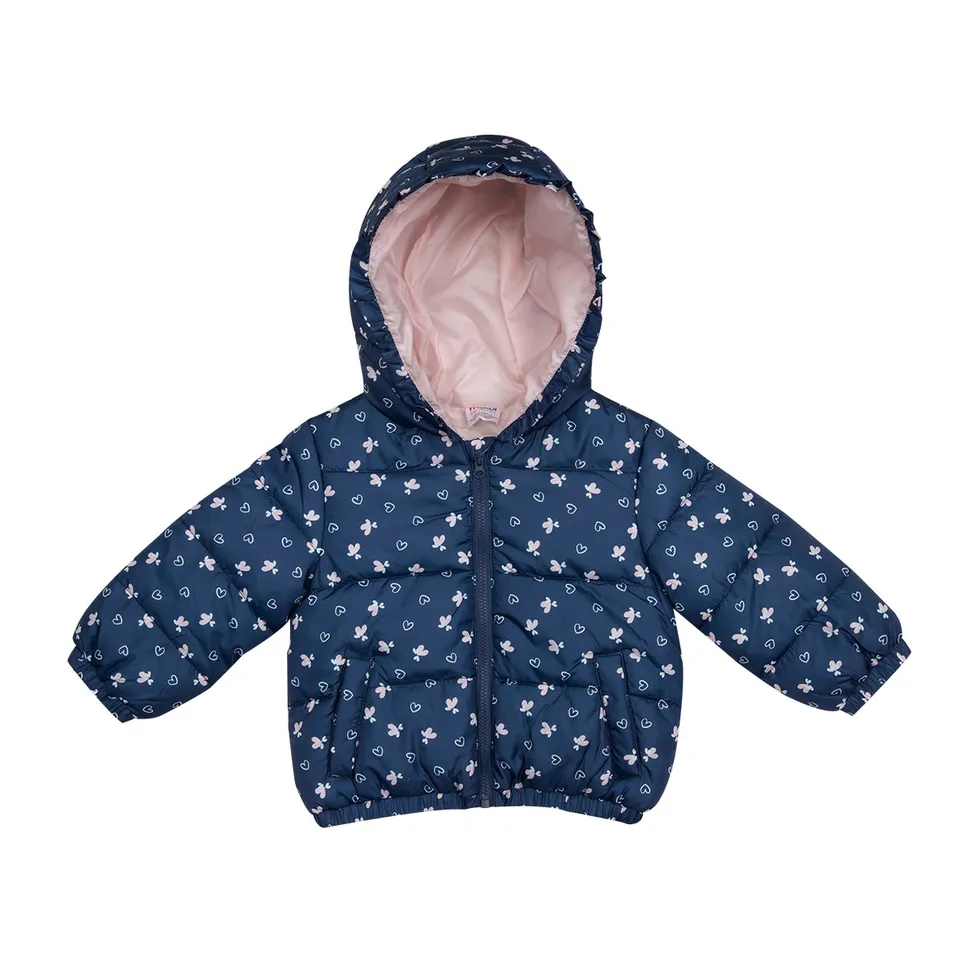 Toys Center Baby giubbino bimba blu cuoricini con cappuccio