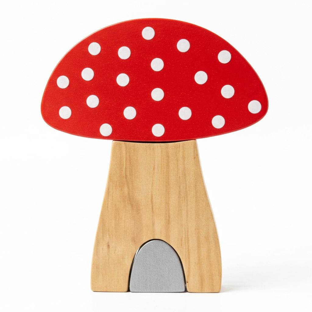 Rosa & Bo Toadstool Casa Fungo in Legno da Impilare