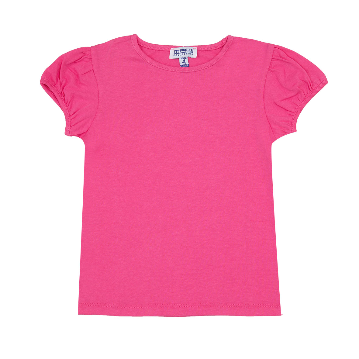 Mawi T-Shirt Bambina Manica Corta Tinta Unita Cotone
