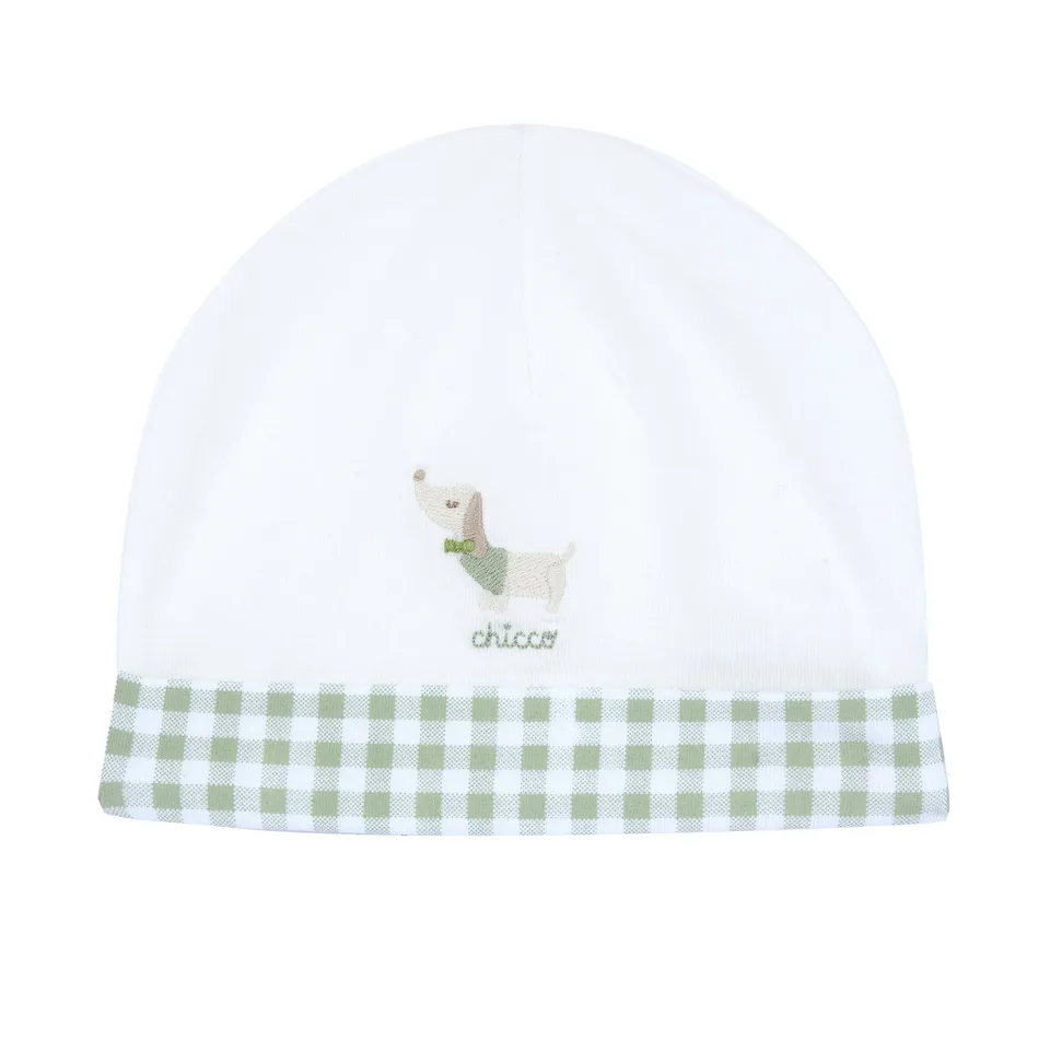 Chicco Cappello Neonato Cotone Verde con Bassotto