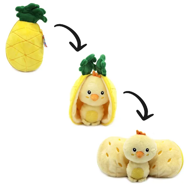Les Deglingos Flipetz Nugget peluche pulcino ananas