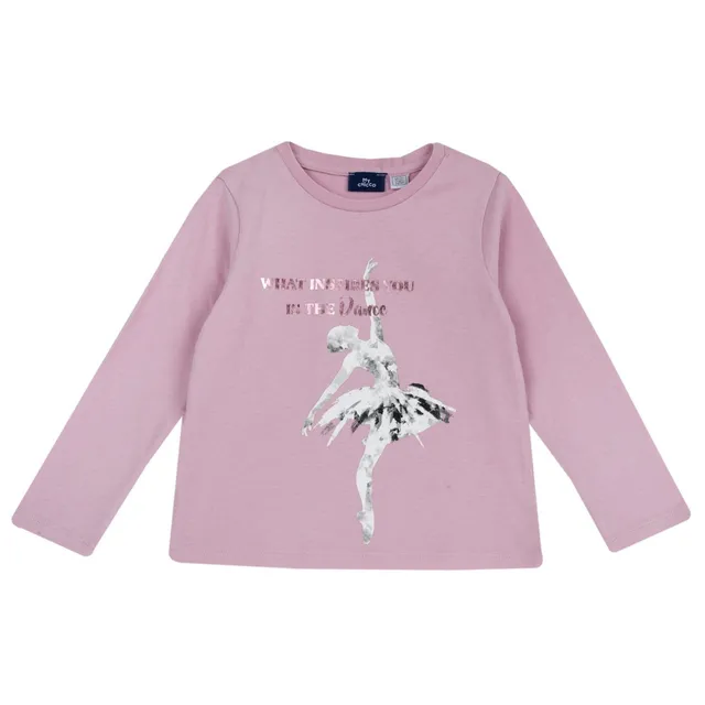 Chicco Maglietta Ballerina manica lunga rosa cotone