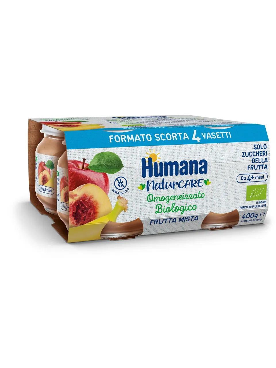 Humana omogeneizzato bio frutta mista 4x100 g