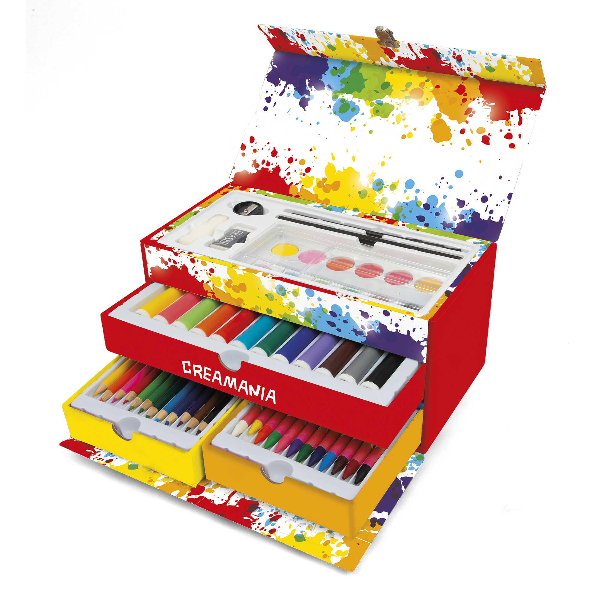 Crea Mania Artistic Case Bauletto Colori 3 Piani 48 pezzi