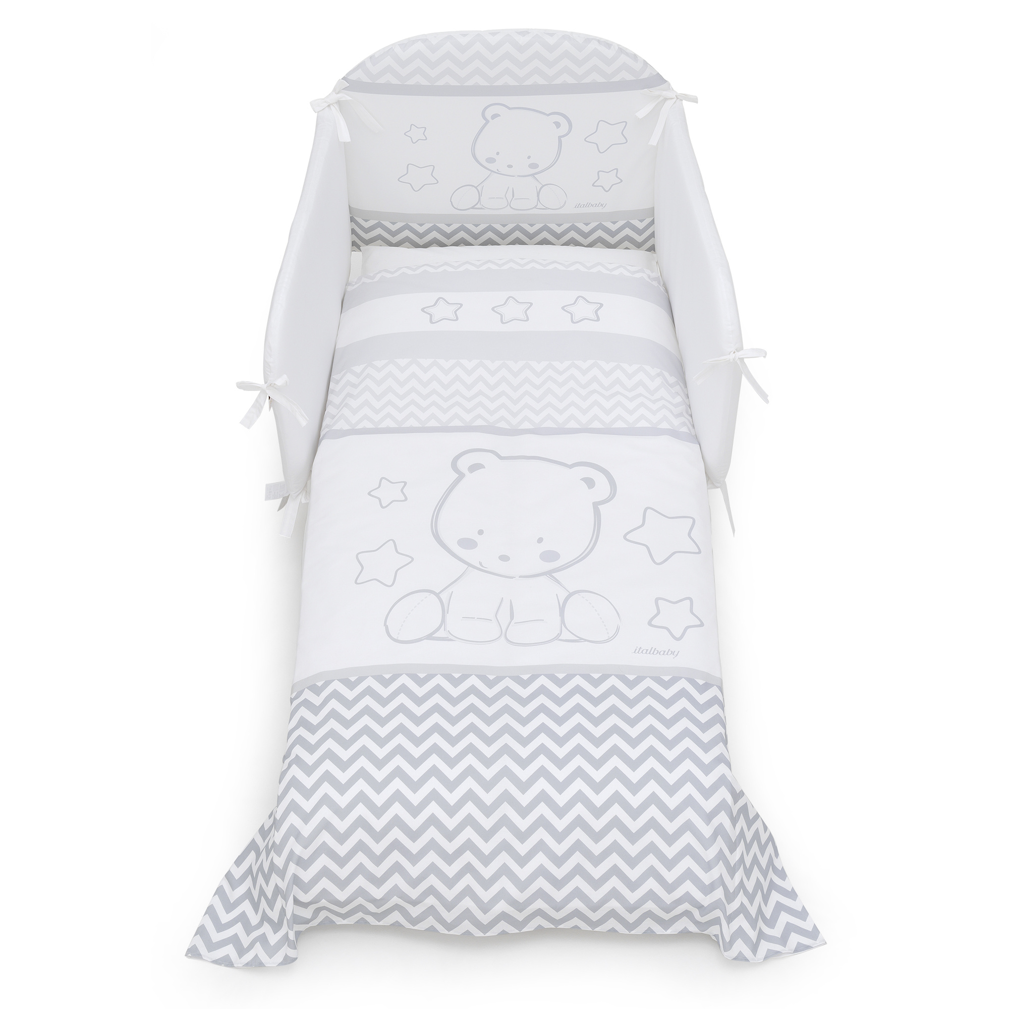 Italbaby Popstar Grey completo piumone 4 pezzi cotone