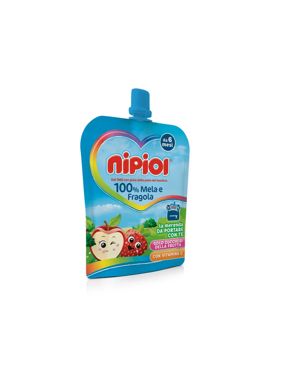 Nipiol Pouches omogeneizzato mela fragola 85 g