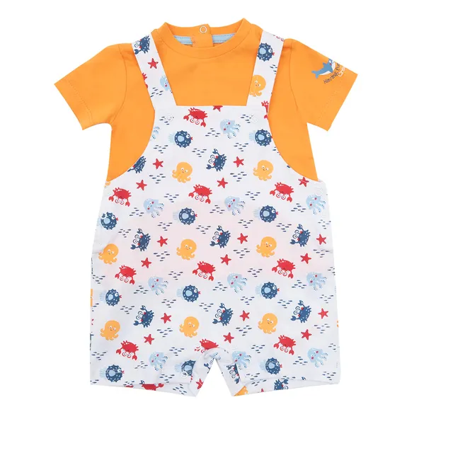 Toys Center Baby set corto bimbo maglietta e salopette cotone giallo