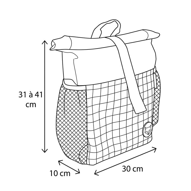 Les Déglingos Melimelos Zaino Rolltop Cervo Rosso