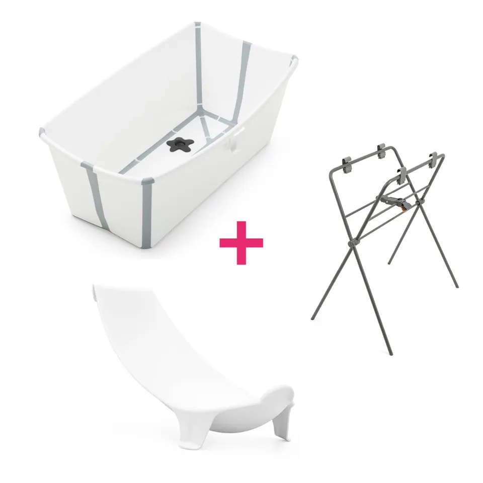 Stokke Flexi Bath vaschetta bagnetto bianca pieghevole con stand