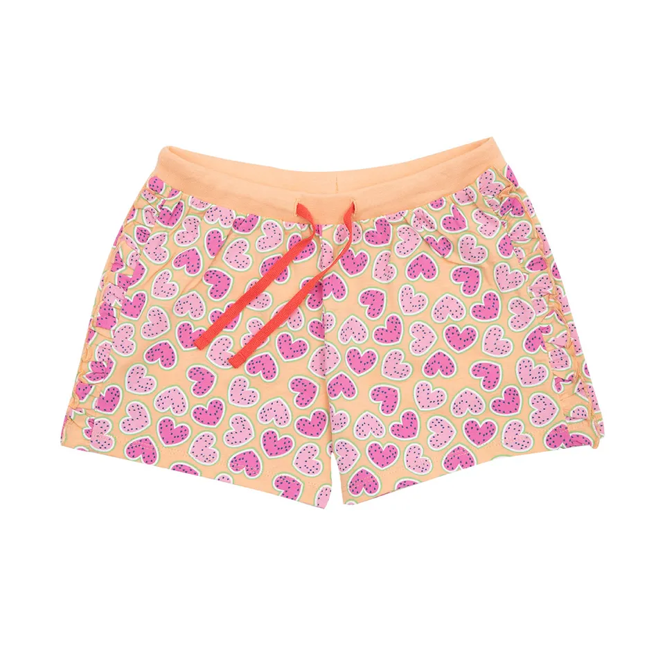Shorts bimba pesca pantaloncino cuoricini elastico