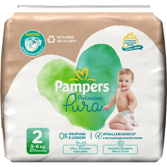 Pampers Protezione Pura Pannolini Mini Taglia 2 27 Pz