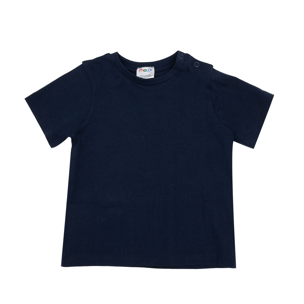 T-shirt Jersey Bimbo Blu Scuro Girocollo con Bottoni