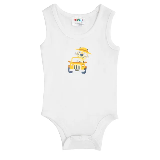 Toys Center Baby body neonato spalla larga bianco tigre