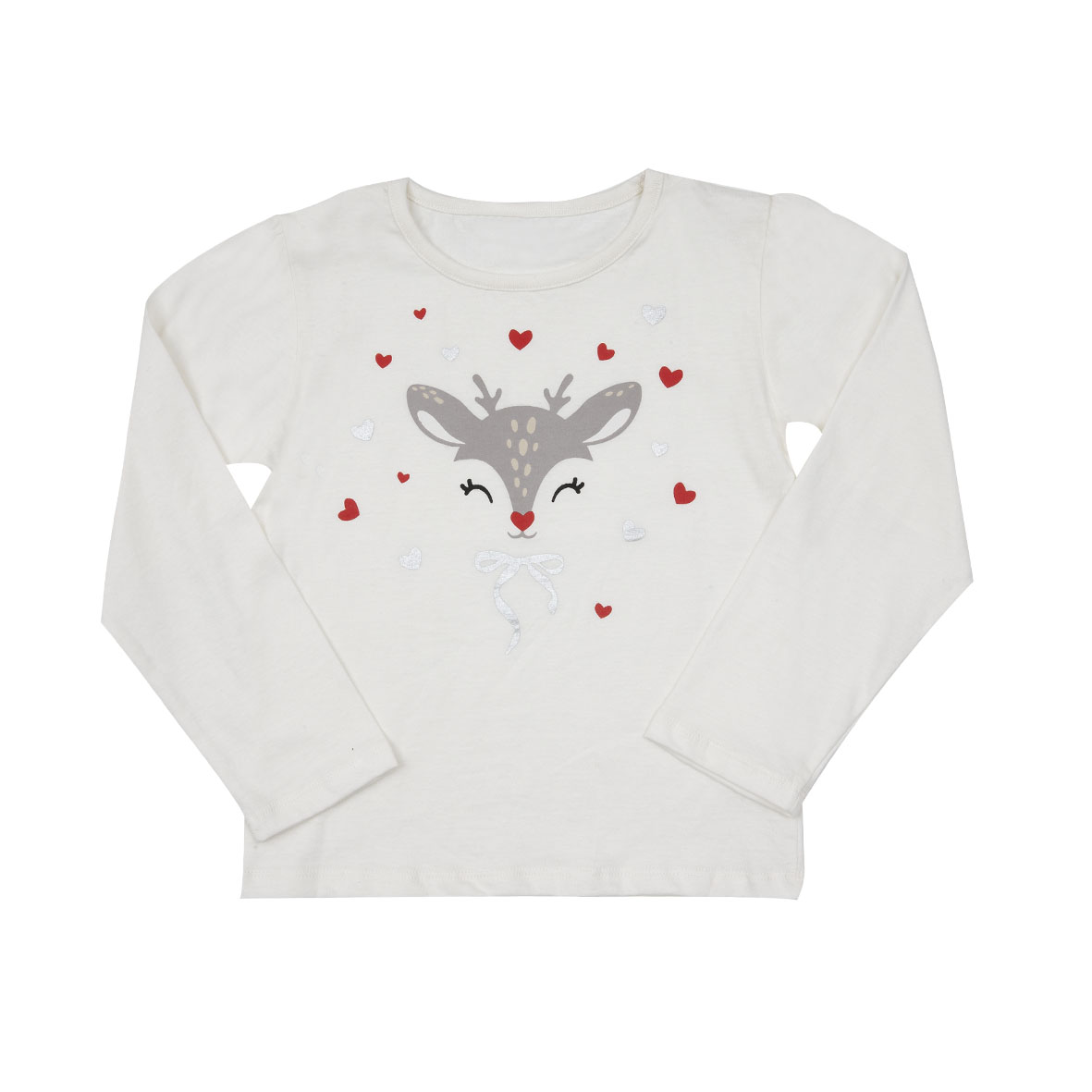 Mawi maglietta manica lunga jersey panna con stampa cotone