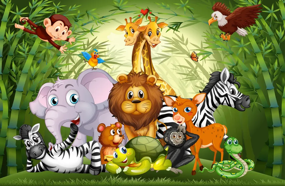 Baby's Clan Safari Park tappeto gioco imbottito cotone