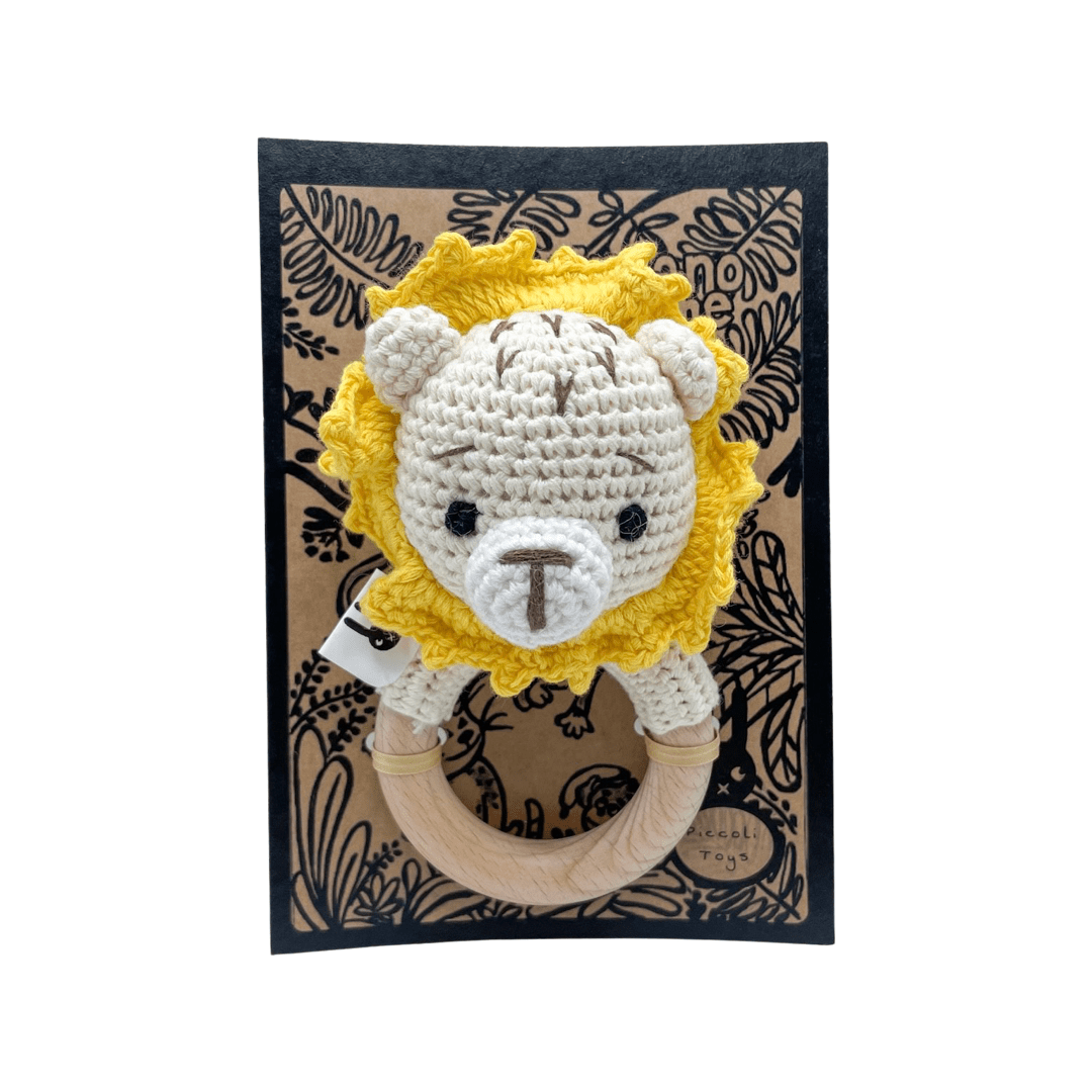 Piccoli Toys Giuliano il Leone Sonaglino Uncinetto Cotone