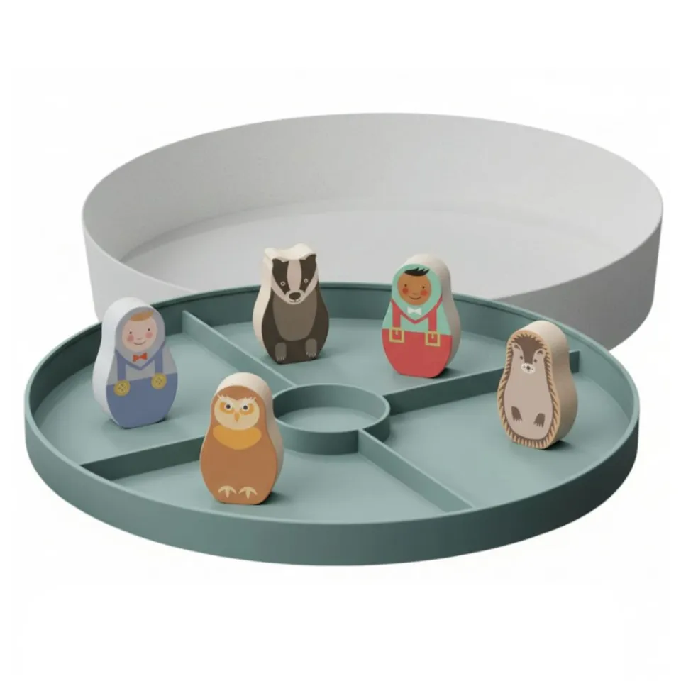 Rosa & Bo Tray Play Set Mondo Piccolo in Legno 12 Personaggi