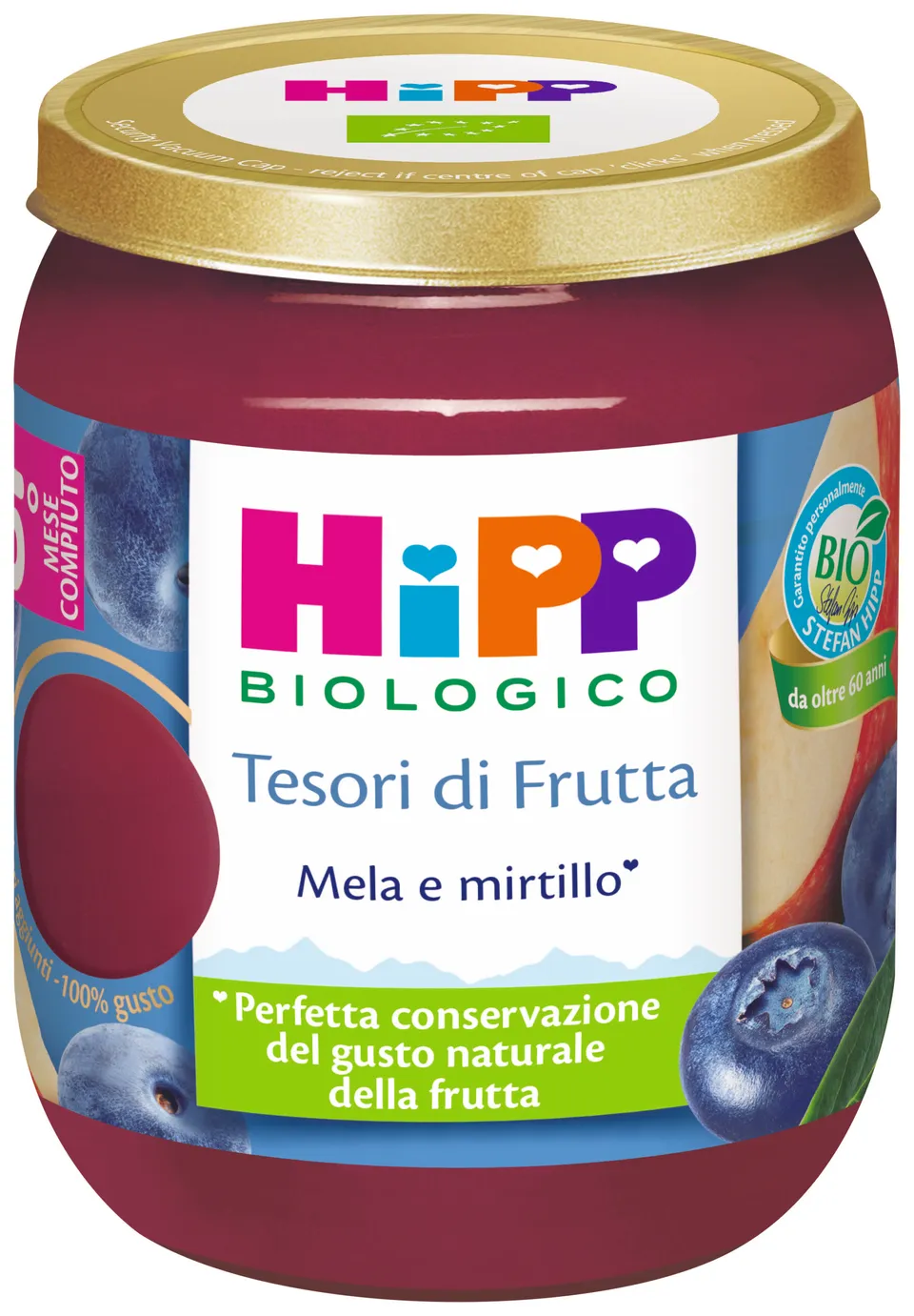 HiPP Tesori di Frutta Omogeneizzato Mela Mirtillo Bio
