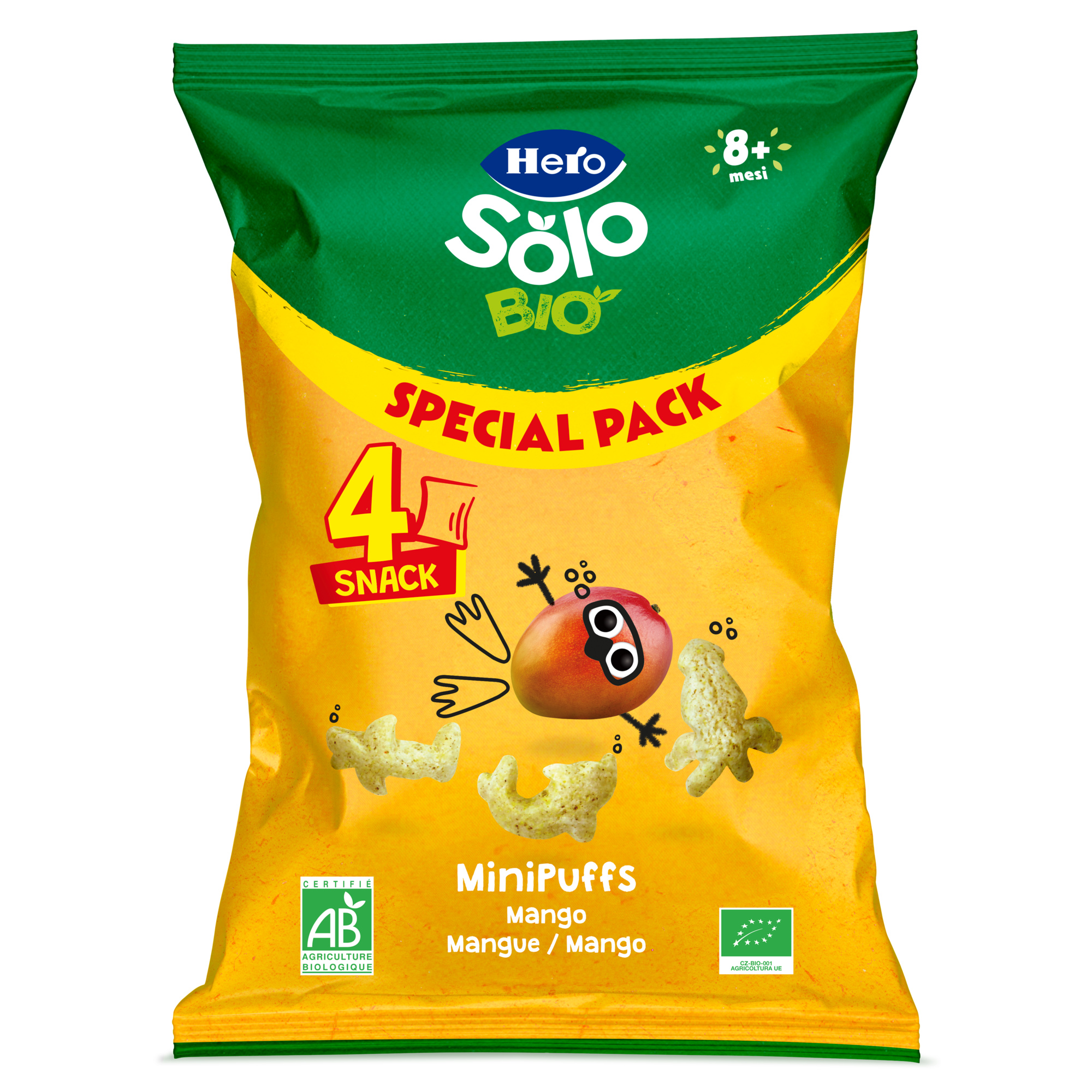 Hero Solo Bio minipuff snack mango 4x15 g dagli 8 mesi
