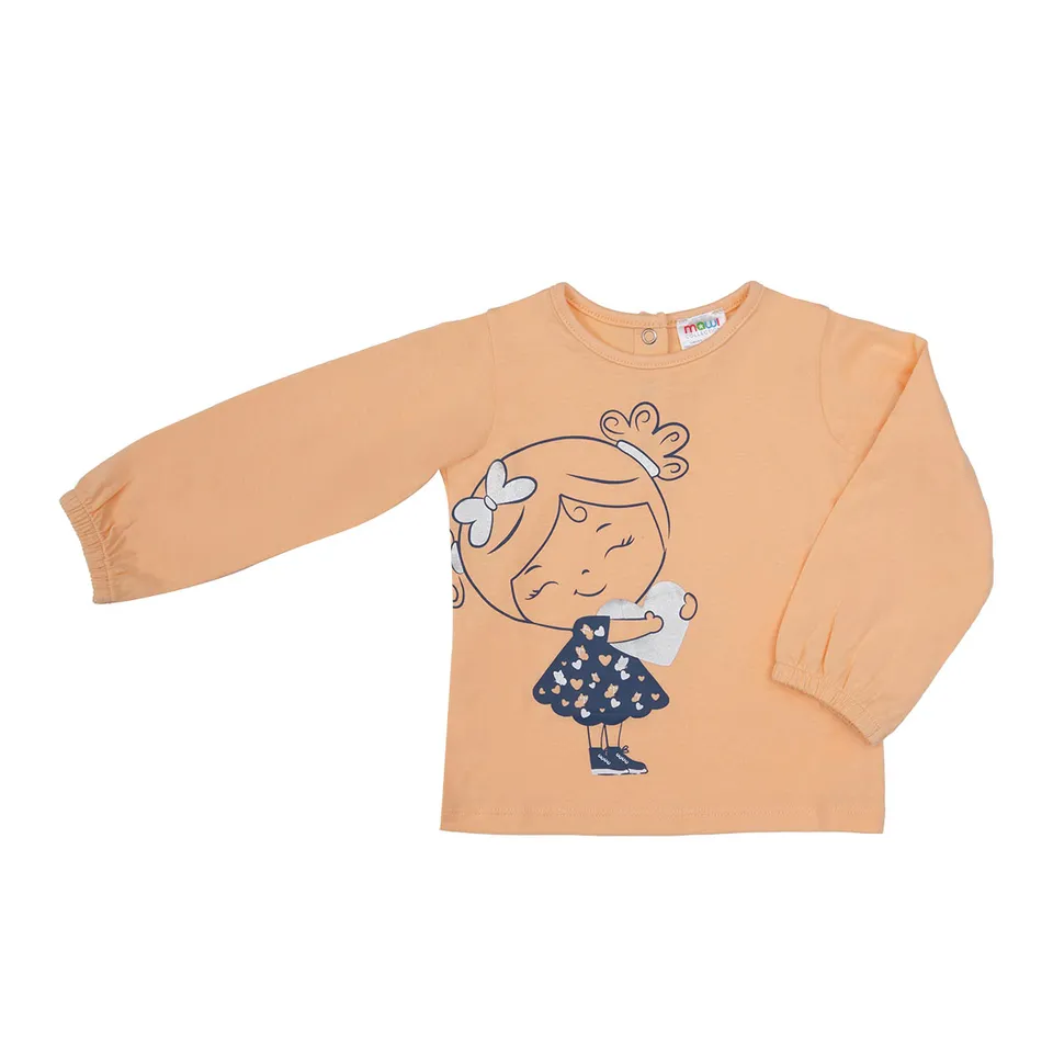 Toys Center Baby maglia manica lunga bimba arancione girocollo