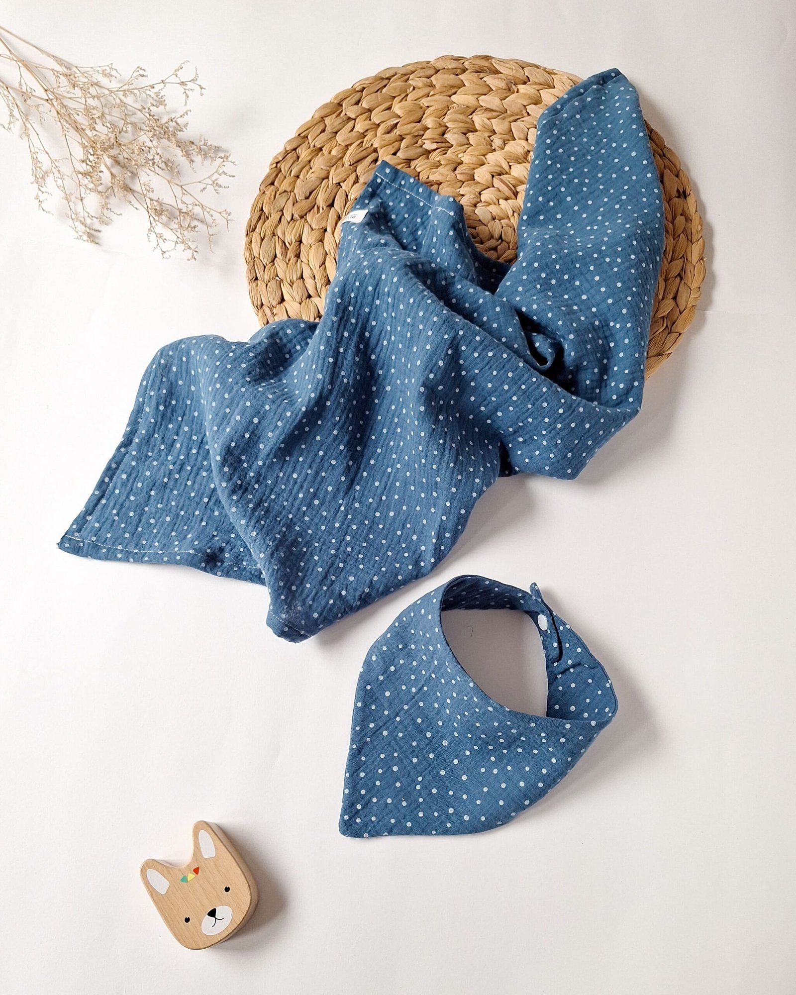 M'Amélie Creations Set Nascita Mussola con bavaglino cotone