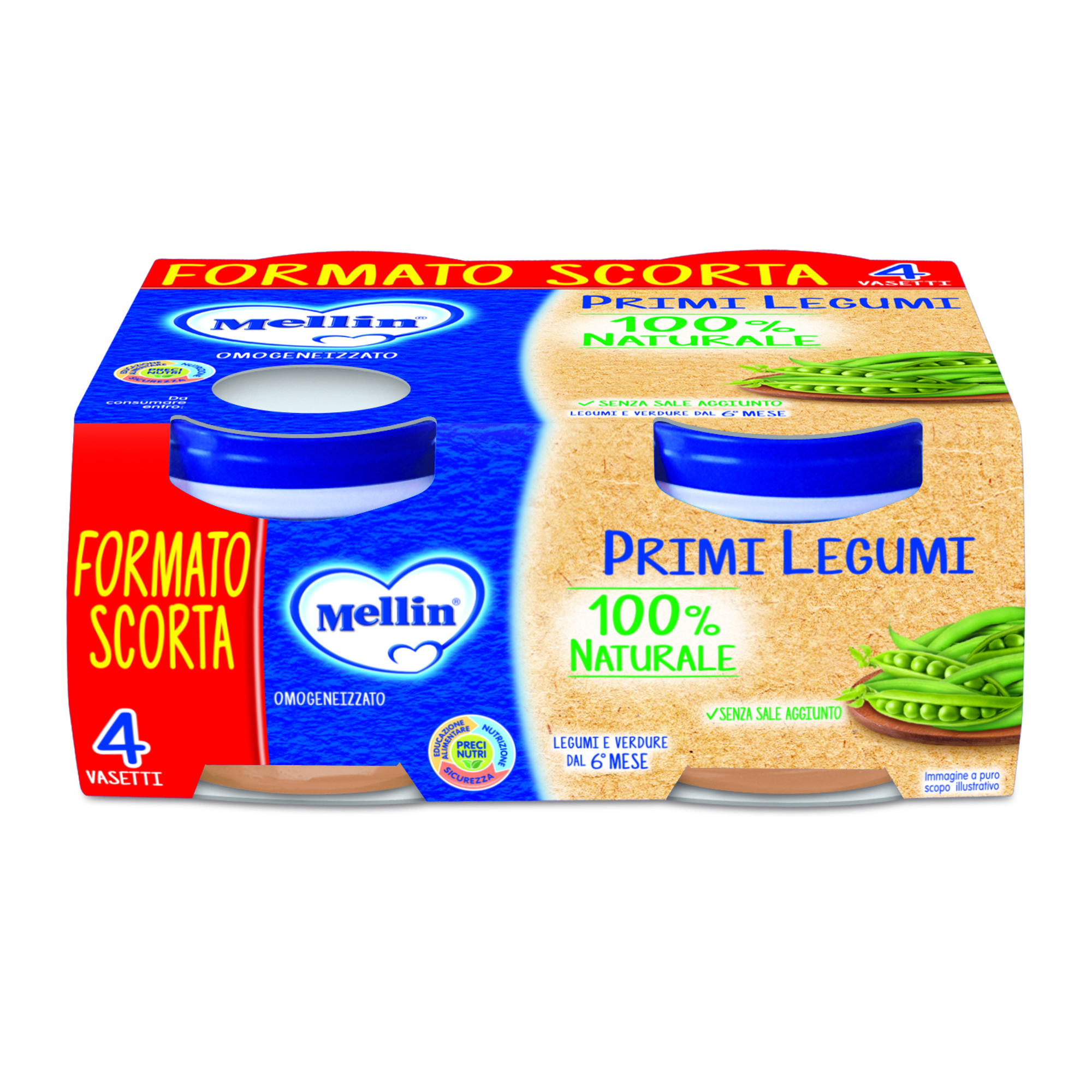 Mellin Primi Legumi omogeneizzato 4x80 g dal 6° mese