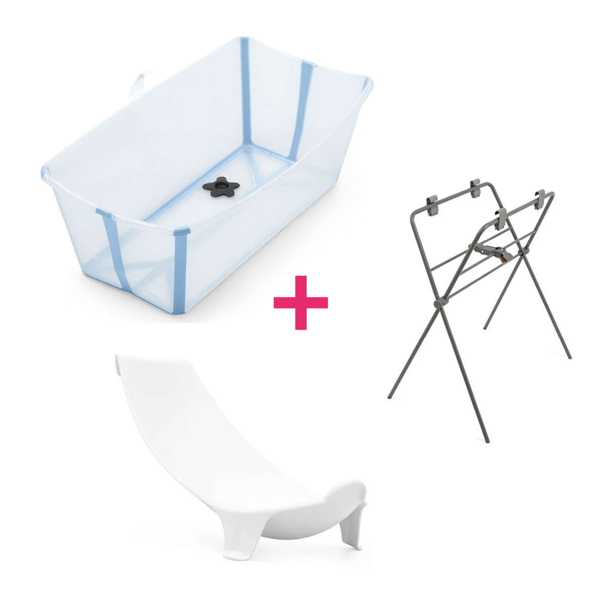 Stokke Flexi Bath vaschetta ocean blue con stand e support