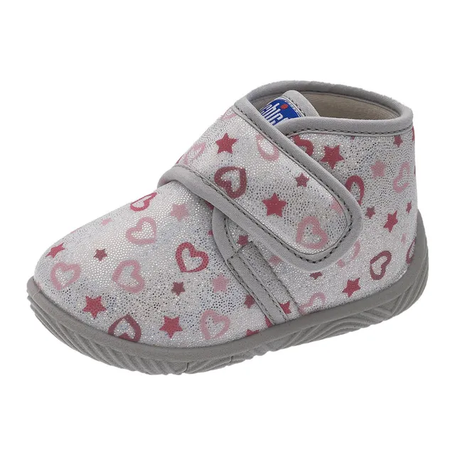 Chicco Polacchino Tofu Casa pantofola bimba argento cuori