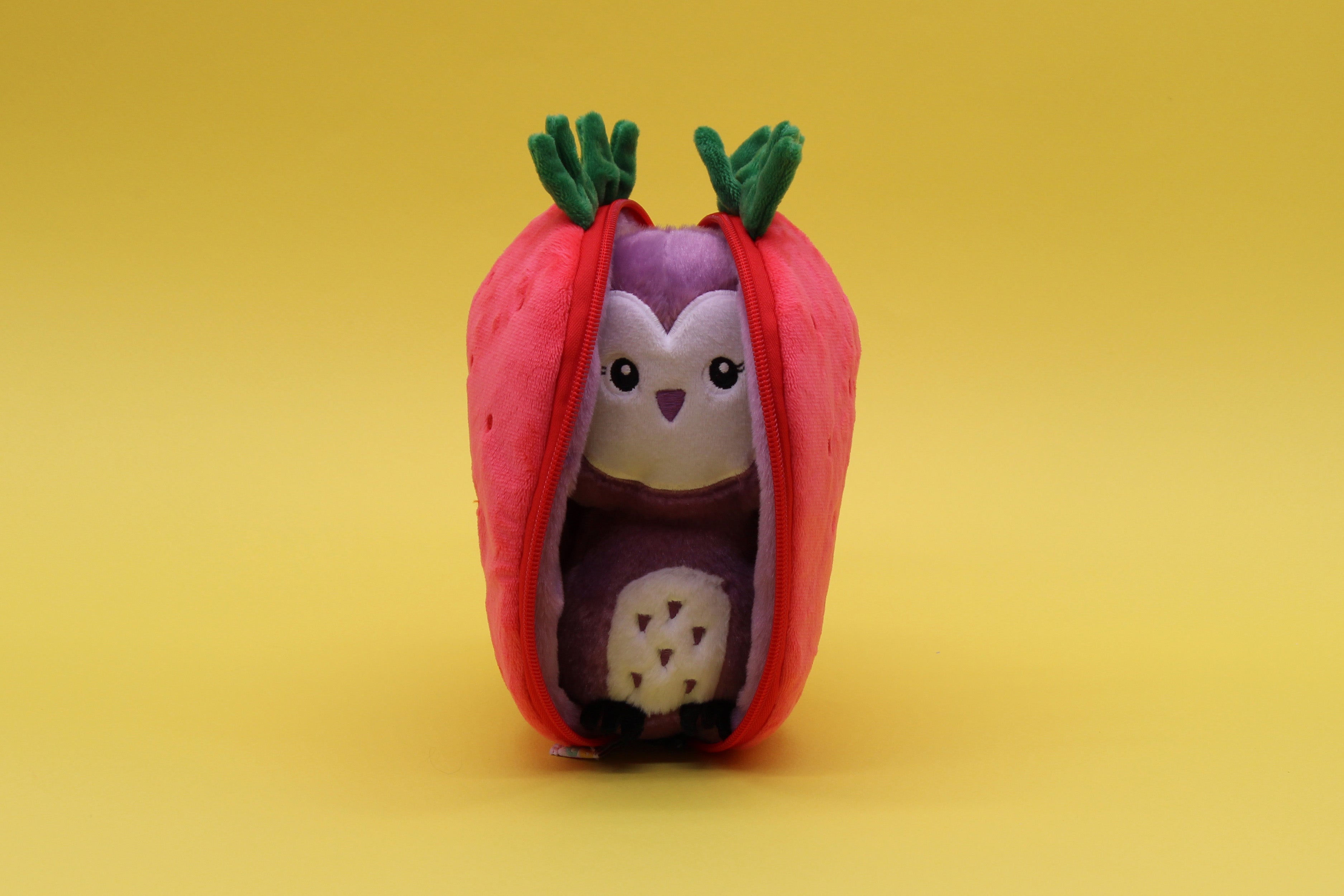 Les Deglingos Flipetz Violet peluche gufo fragola 22 cm