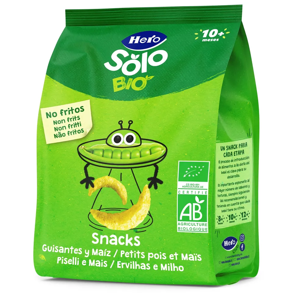 Hero Solo Snack Piselli Mais Bio 40g 10 Mesi+